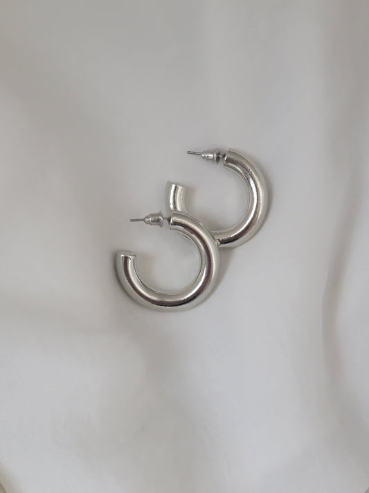 Silver Thickum Hoops